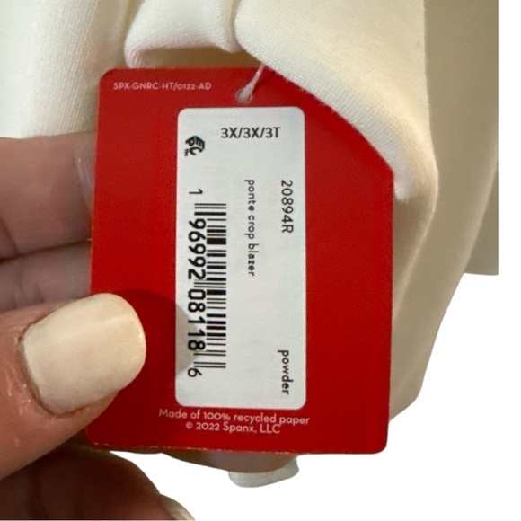 NWT - Spanx Ponte Crop Blazer - Powder - Size 3X - Picture 5 of 6